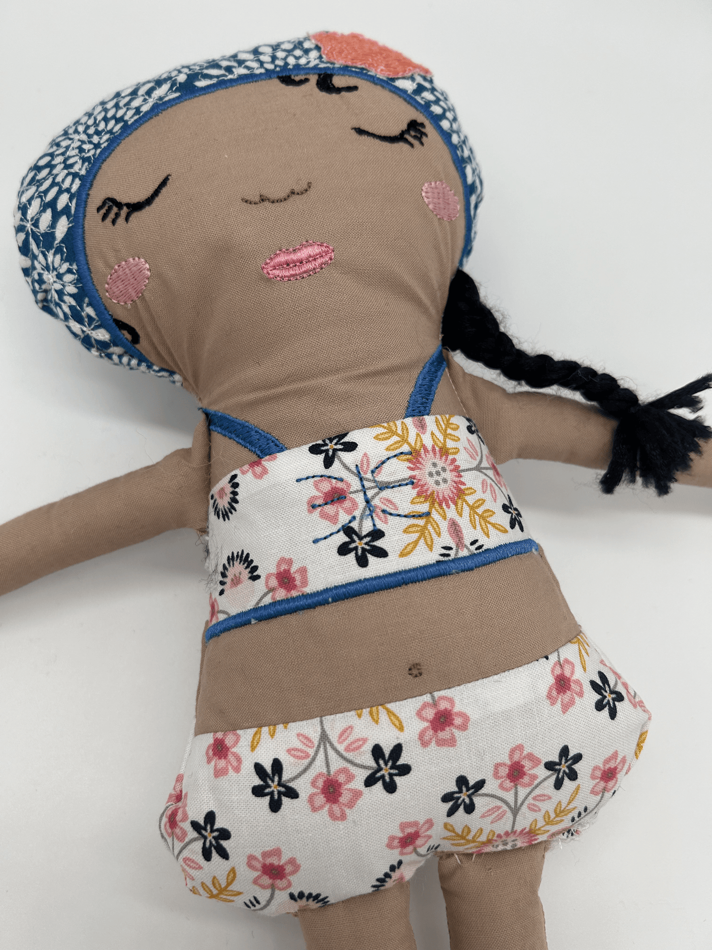 Cloth doll, Maren the mermaid ginger with blue cap without tail